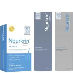 Nourkrin Woman Hair Growth Supplements 12 Month Bundle With Shampoo And Conditioner X4 (Worth £623.56)