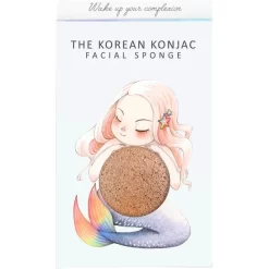The Konjac Sponge Company Mythical Mermaid Konjac Sponge Box And Hook - Pink Clay 30g